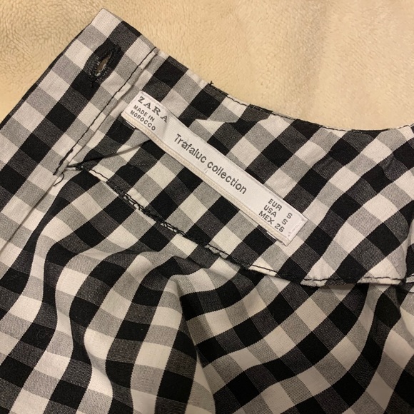 Zara Checkered Tie-Sleeve Blouse - Picture 5 of 5